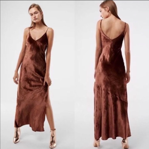 bronze velvet dress